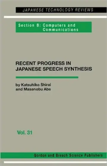 Cover of Japanese Speech Synthesis