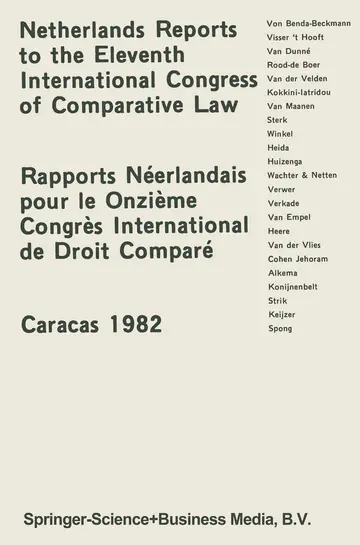 Cover of Netherlands Reports to the XIth International Congress of Comparative Law Caracas 1982