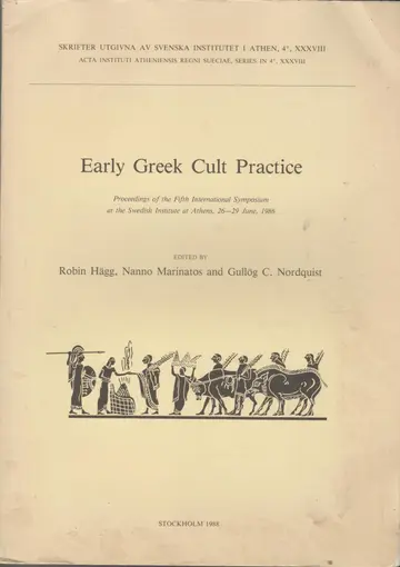 Cover of Early Greek cult practice