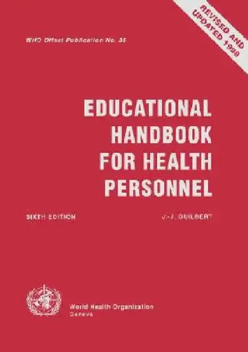 Cover of Educational Handbook for Health Personnel