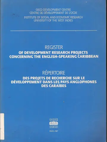 Cover of Register of development research projects concerning the English-speaking Caribbean
