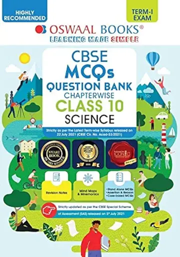 Cover of Oswaal CBSE MCQs Question Bank Chapterwise for Term-I, Class 10, Science