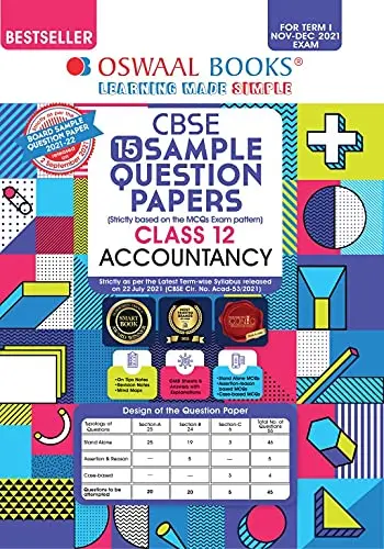 Cover of Oswaal CBSE Sample Question Papers Class 12 Accountancy Book