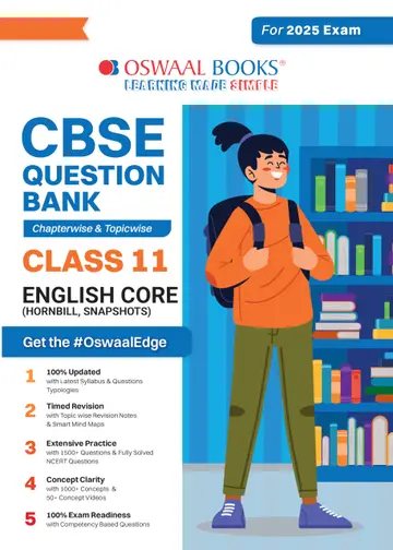 Cover of Oswaal CBSE Question Bank Class 11 English Core, Chapterwise and Topicwise Solved Papers for 2025 Exams