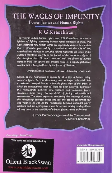Cover of Wages of Impunity,the (hb)