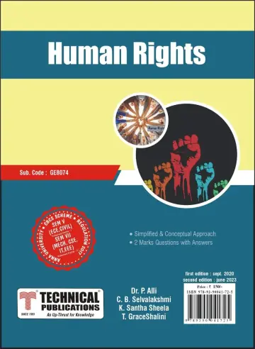Cover of Human Rights for BE Anna University R17 CBCS