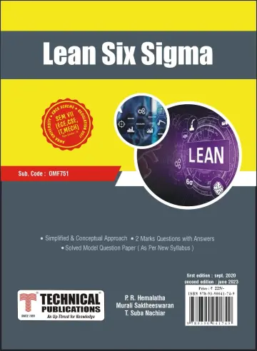 Cover of Lean Six Sigma for BE Anna University R17 CBCS