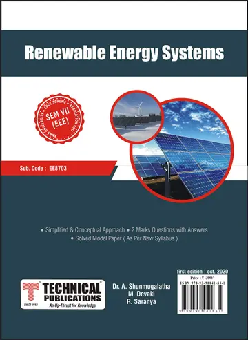 Cover of Renewable Energy Systems for BE Anna University R17 CBCS