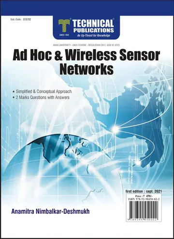 Cover of Adhoc & Wireless Sensor Networks for BE Anna University R17
