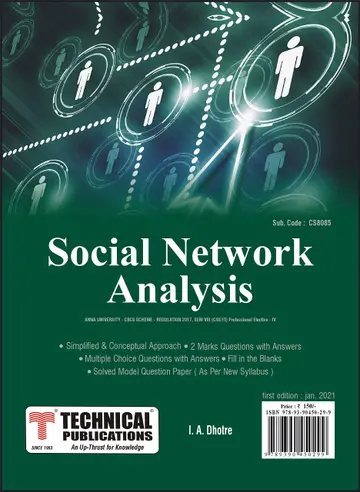 Cover of Social Network Analysis for BE Anna University R17 CBCS