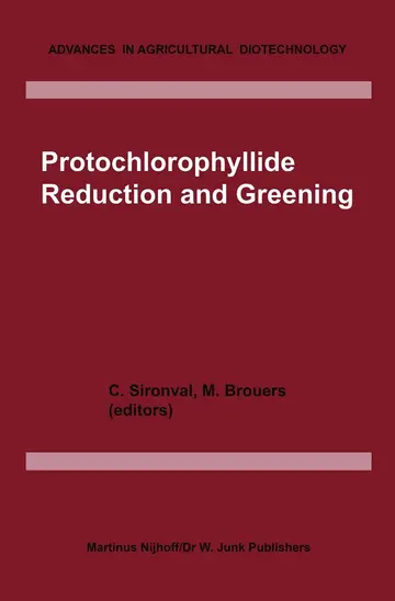Cover of Protochlorophyllide Reduction and Greening