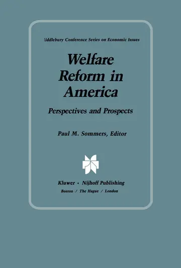 Cover of Welfare Reform in America