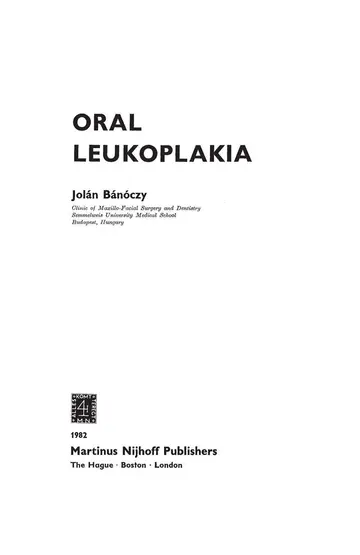 Cover of Oral Leukoplakia