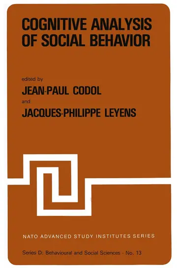 Cover of Cognitive Analysis of Social Behavior