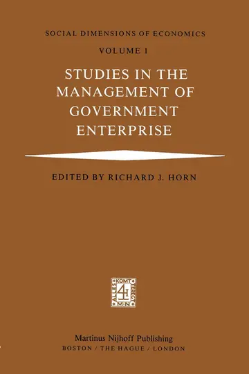 Cover of Studies in the Management of Government Enterprise