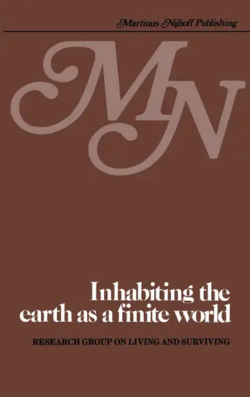 Cover of Inhabiting the earth as a finite world