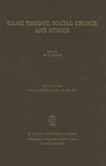 Cover of Game Theory, Social Choice and Ethics