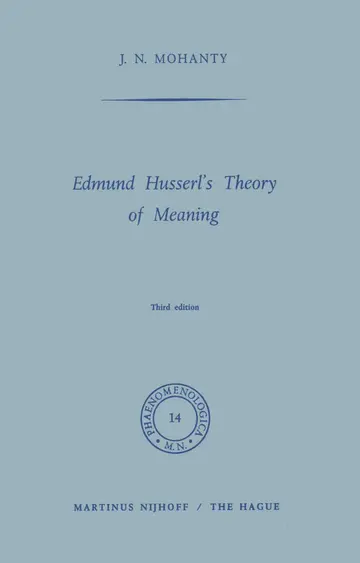 Cover of Edmund Husserl’s Theory of Meaning