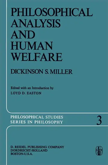 Cover of Philosophical Analysis and Human Welfare
