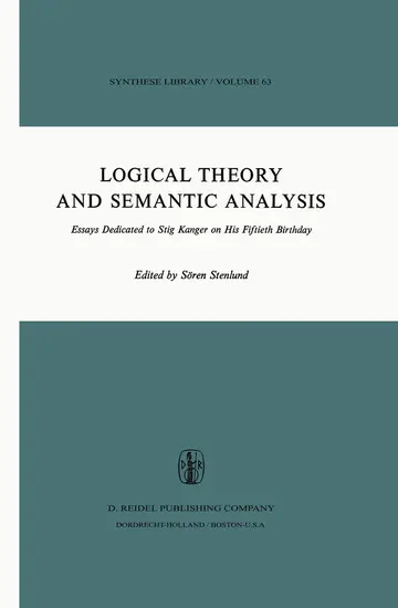 Cover of Logical Theory and Semantic Analysis