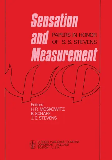 Cover of Sensation and Measurement