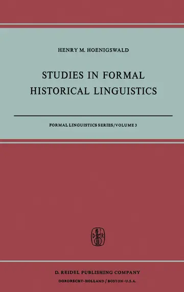 Cover of Studies in Formal Historical Linguistics
