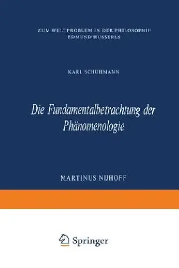 Cover of Die Fundamentalbetrachtung Der Phänomenologie