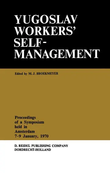 Cover of Yugoslav Workers’ Selfmanagement