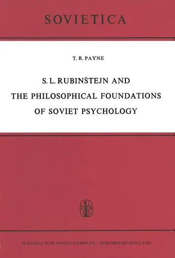 Cover of S. L. Rubinštejn and the Philosophical Foundations of Soviet Psychology