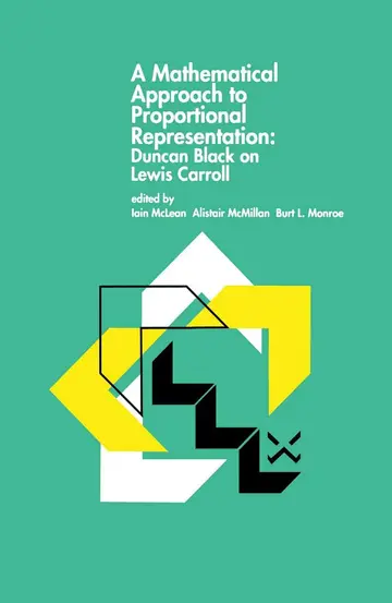 Cover of A Mathematical Approach to Proportional Representation