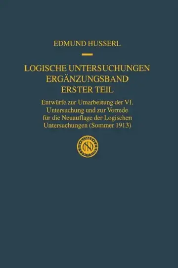 Cover of Logische Untersuchungen Ergänzungsband Erster Teil