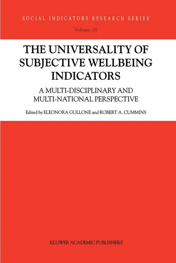 Cover of The Universality of Subjective Wellbeing Indicators