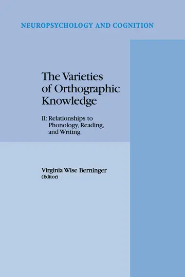 Cover of The Varieties of Orthographic Knowledge