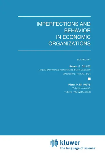 Cover of Imperfections and Behavior in Economic Organizations