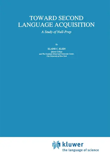 Cover of Toward Second Language Acquisition