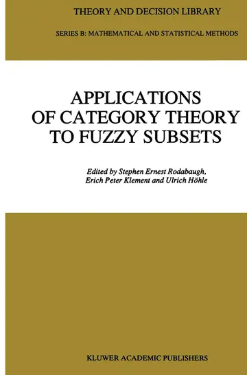 Cover of Applications of Category Theory to Fuzzy Subsets