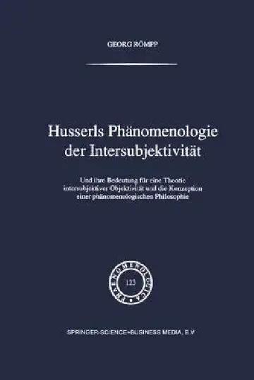 Cover of Husserls Phänomenologie Der Intersubjektivität