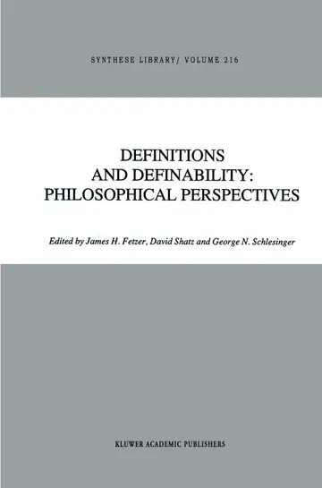 Cover of Definitions and Definability