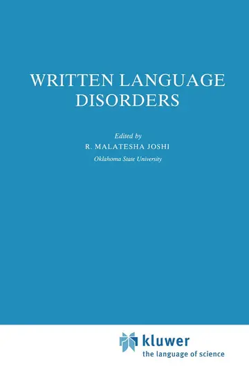 Cover of Written Language Disorders