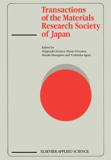 Cover of Transactions of the Materials Research Society of Japan