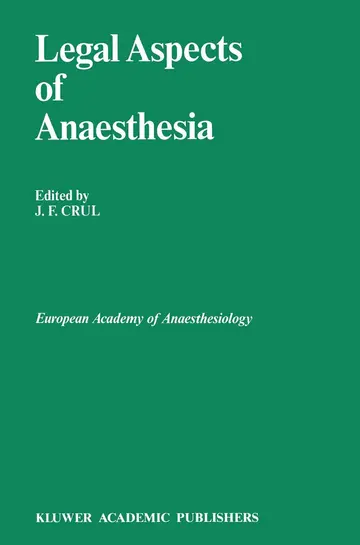 Cover of Legal Aspects of Anaesthesia