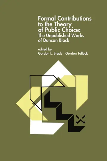 Cover of Formal Contributions to the Theory of Public Choice