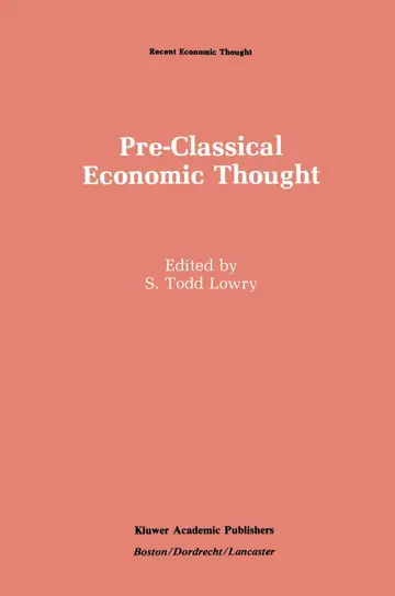 Cover of Pre-classical Economic Thought
