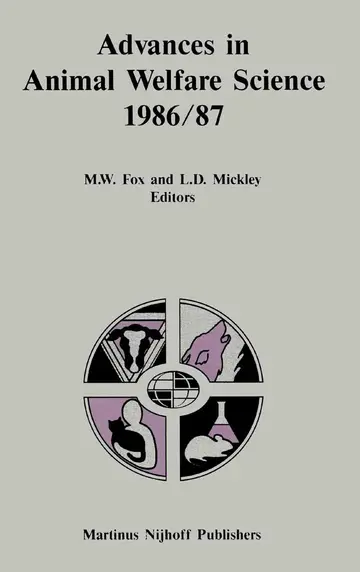 Cover of Advances in Animal Welfare Science 1986/87