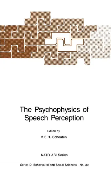 Cover of The Psychophysics of Speech Perception