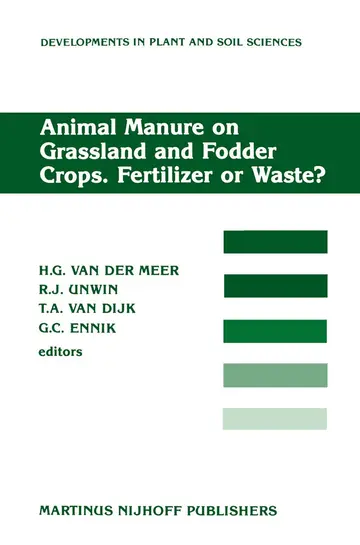 Cover of Animal Manure on Grassland and Fodder Crops