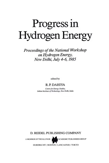 Cover of Progress in Hydrogen Energy