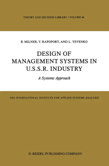 Cover of Design of Management Systems in U.S.S.R. Industry