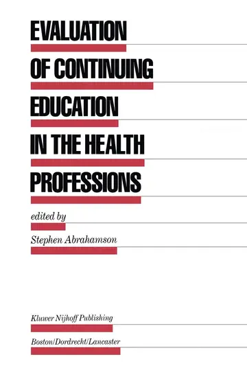 Cover of Evaluation of Continuing Education in the Health Professions