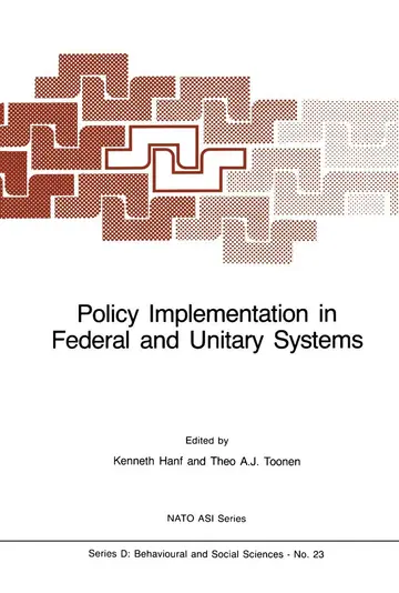 Cover of Policy Implementation in Federal and Unitary Systems